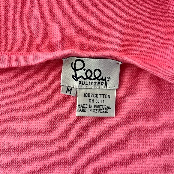 Vintage Lilly Pulitzer Vibrant Pink Sweater Vest 100% Cotton - Picture 3 of 3